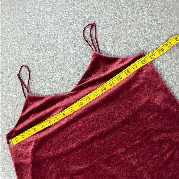 Y2K Velvet Tank Top Medium Stretch Rose Pink Strap Coquette - Picture 4 of 10